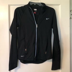 Nike fit dry zip up black jacket